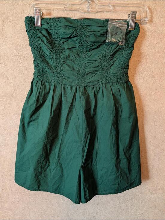 American Eagle Outfitters Pants - AMERICAN EAGLE dark green strapless romper sz XS